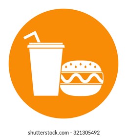 Hamburger or Cheeseburger, Paper cup with drinking straw icon