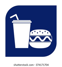 Hamburger or Cheeseburger, Paper cup with drinking straw icon