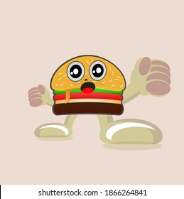 Hamburger Cheeseburger simple cartoon for logo business.