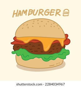 Hamburger und Chesse-Sesamvektor