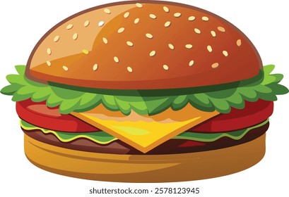 Hamburger close-up isolated on a white background  