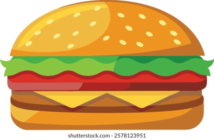 Hamburger close-up isolated on a white background  