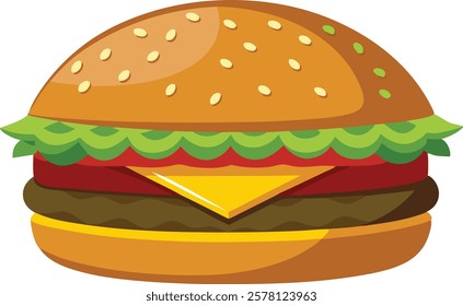 Hamburger close-up isolated on a white background  