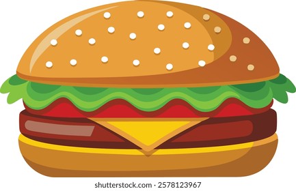 Hamburger close-up isolated on a white background  