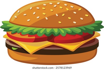 Hamburger close-up isolated on a white background  