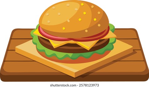 Hamburger close-up isolated on a white background  