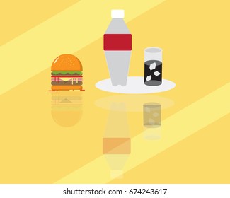 Hamburger Coke vector