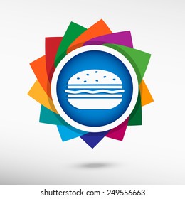 Hamburger color icon, vector illustration. Flat design style
