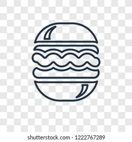 Hamburger concept vector linear icon isolated on transparent background, Hamburger concept transparency concept in outline style