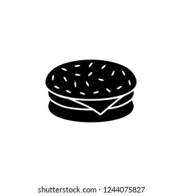 hamburger, cutlet icon. Simple glyph vector of food set for UI and UX, website or mobile application