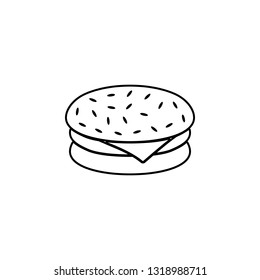 hamburger, cutlet icon. Simple thin line, outline vector of food icons for UI and UX, website or mobile application