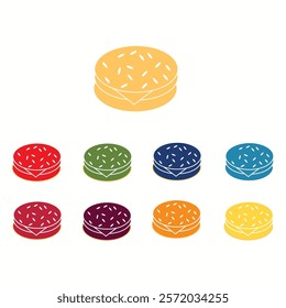 hamburger, cutlet multi color icon. Simple glyph, flat vector of Food icons Vector