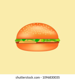 Hamburger with a cutlet vector
