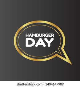 hamburger day emblem, label, badge,sticker. hamburger day speech bubble