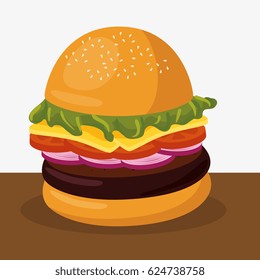 hamburger delicious isolated icon