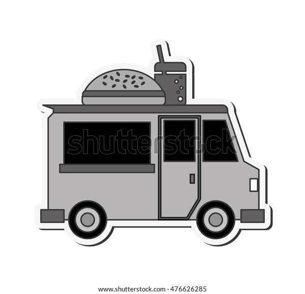 hamburger delivery fast food urban\
business icon. Flat and isolated design. Vector\
illustration