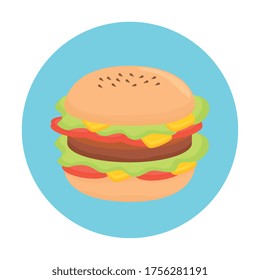 hamburger design, food eat restaurant and menu theme Vector illustration