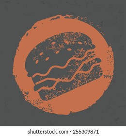 Hamburger design on grunge background, grunge vector
