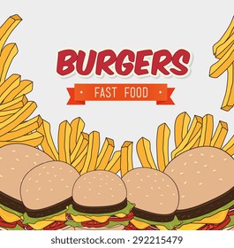 Hamburger digital design, vector illustration eps 10.