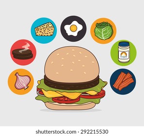 Hamburger digital design, vector illustration eps 10.