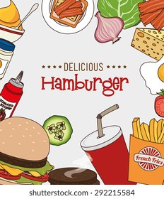 Hamburger digital design, vector illustration eps 10.