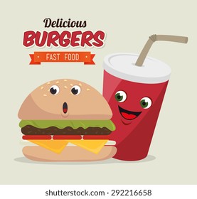 Hamburger digital design, vector illustration eps 10.