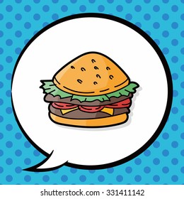 hamburger doodle, speech bubble