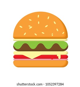 Hamburger double cheese with beef, salad tomato and ham.