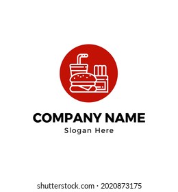 Hamburger and drink for logo design