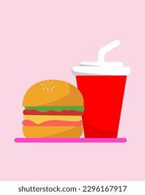 hamburger and drink Vector Art, Icons, and Graphics