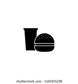 Hamburger and drink vector icon