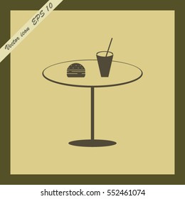Hamburger and drink vector illustration.