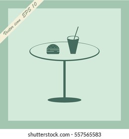 Hamburger and drink vector illustration.