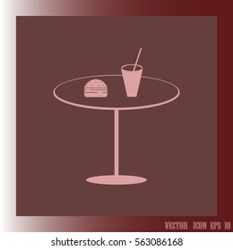 Hamburger and drink vector illustration.