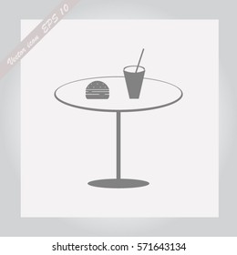 Hamburger and drink vector illustration.