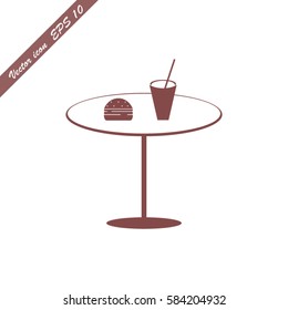 Hamburger and drink vector illustration.