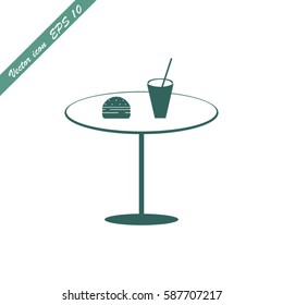 Hamburger and drink vector illustration.