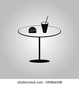 Hamburger and drink vector illustration.