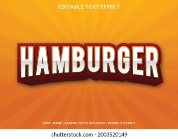 hamburger editable text effect with bold and modern style use for business brand and logo