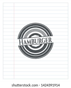 Hamburger emblem draw with pencil effect. Vector Illustration. Detailed.