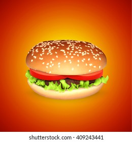 Hamburger. EPS10 vector