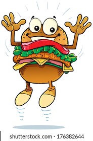 Hamburger Face Stock Vector (Royalty Free) 176382644