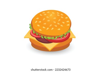 Hamburger Fast Food Burger Vektorgrafik.