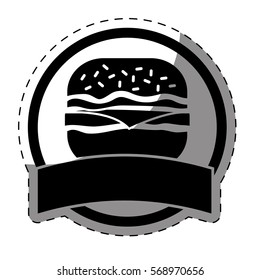 hamburger fast food button icon image vector illustration design 