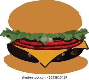 Hambúrguer fast food cartoon Stock Vetor por 