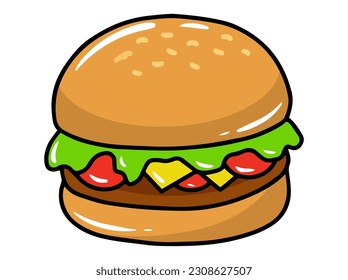 Hamburger fast food clipart Illustration