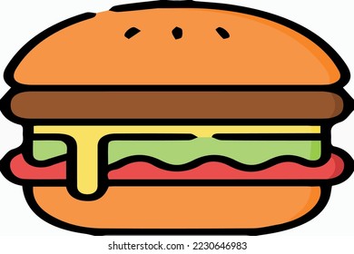 hamburger ıcon fast food colored