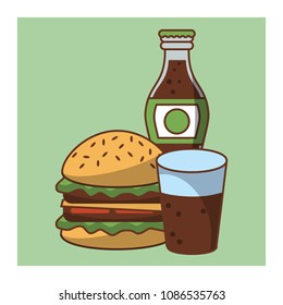 hamburger fast food combo