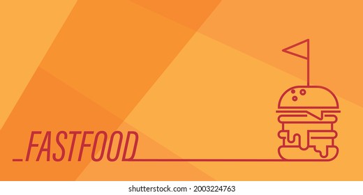 Hamburger, fast food concept, banner. Template for menu, cafe.
