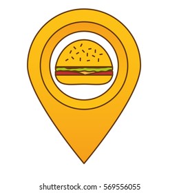 hamburger fast food emblem image vector illustration design
